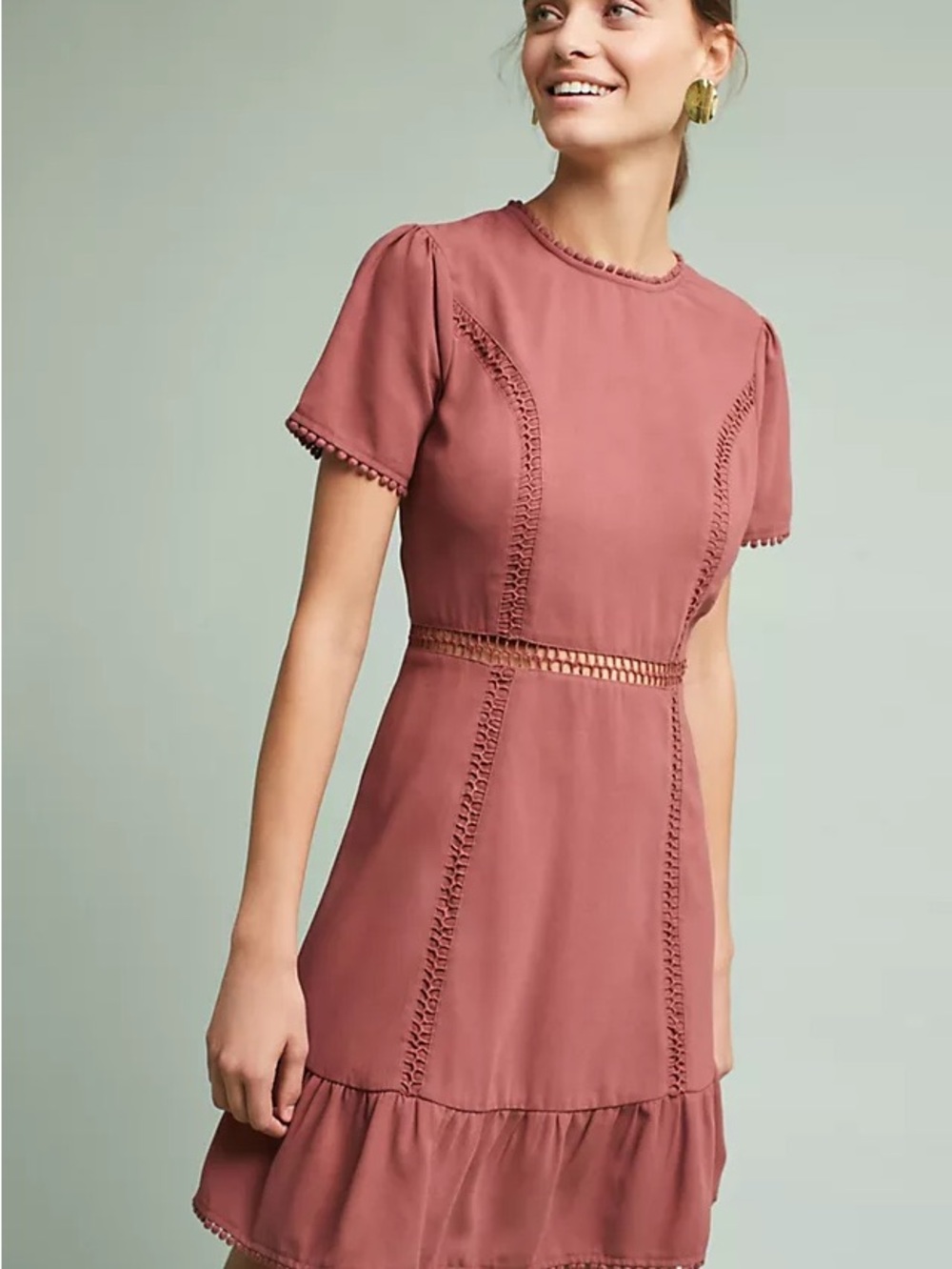 Moon River Ruffled Open-Back Dress